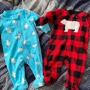 Baby boys fleece sleepers 3 months